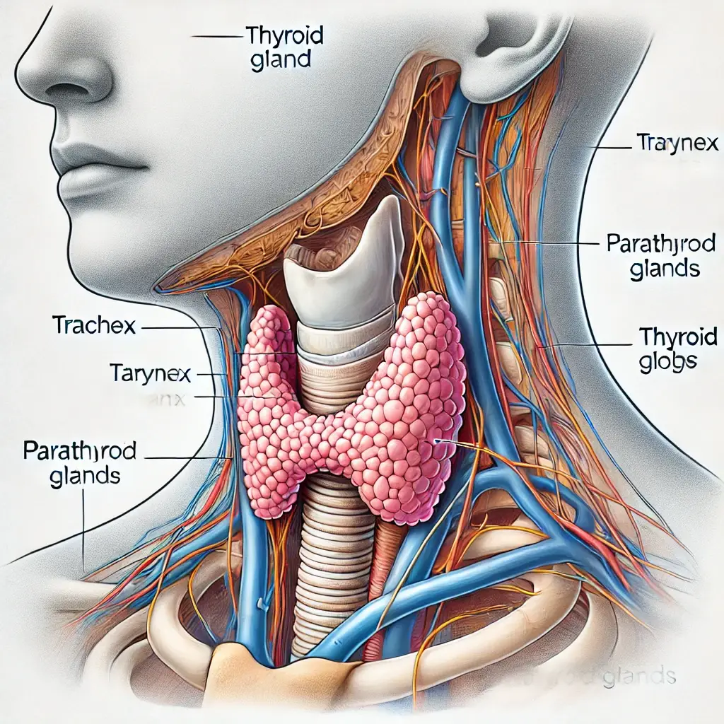 Illustration of Abnormal Thyroid Function showing hypothyroidism and hyperthyroidism